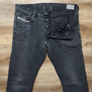 Diesel Jeans Men 32x34 Black Tepphar Slim Carrot Stretch Denim Grunge 0886Z